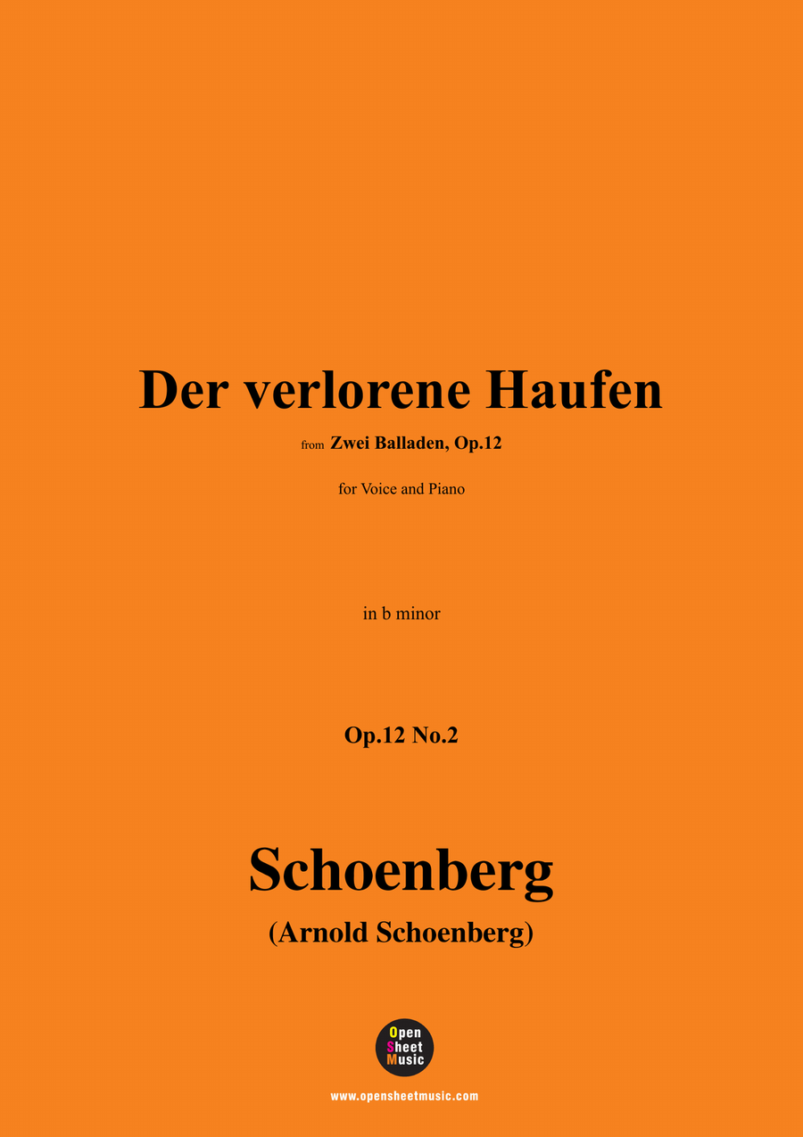 Schoenberg-Der verlorene Haufen,in b minor Piano, Vocal scores gallery preview page 1
