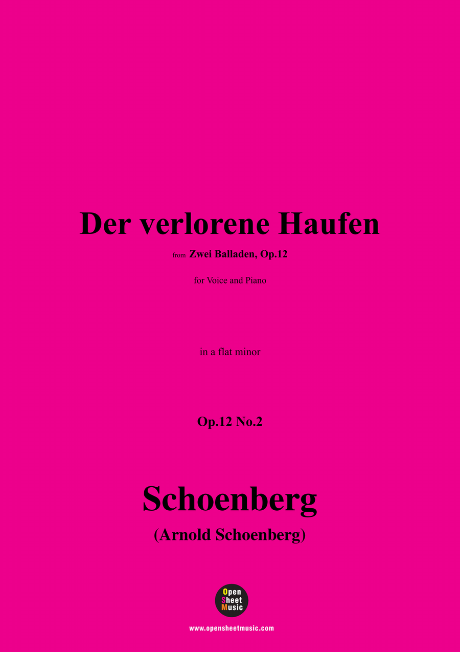 Schoenberg-Der verlorene Haufen,in a flat minor Piano, Vocal scores gallery preview page 1