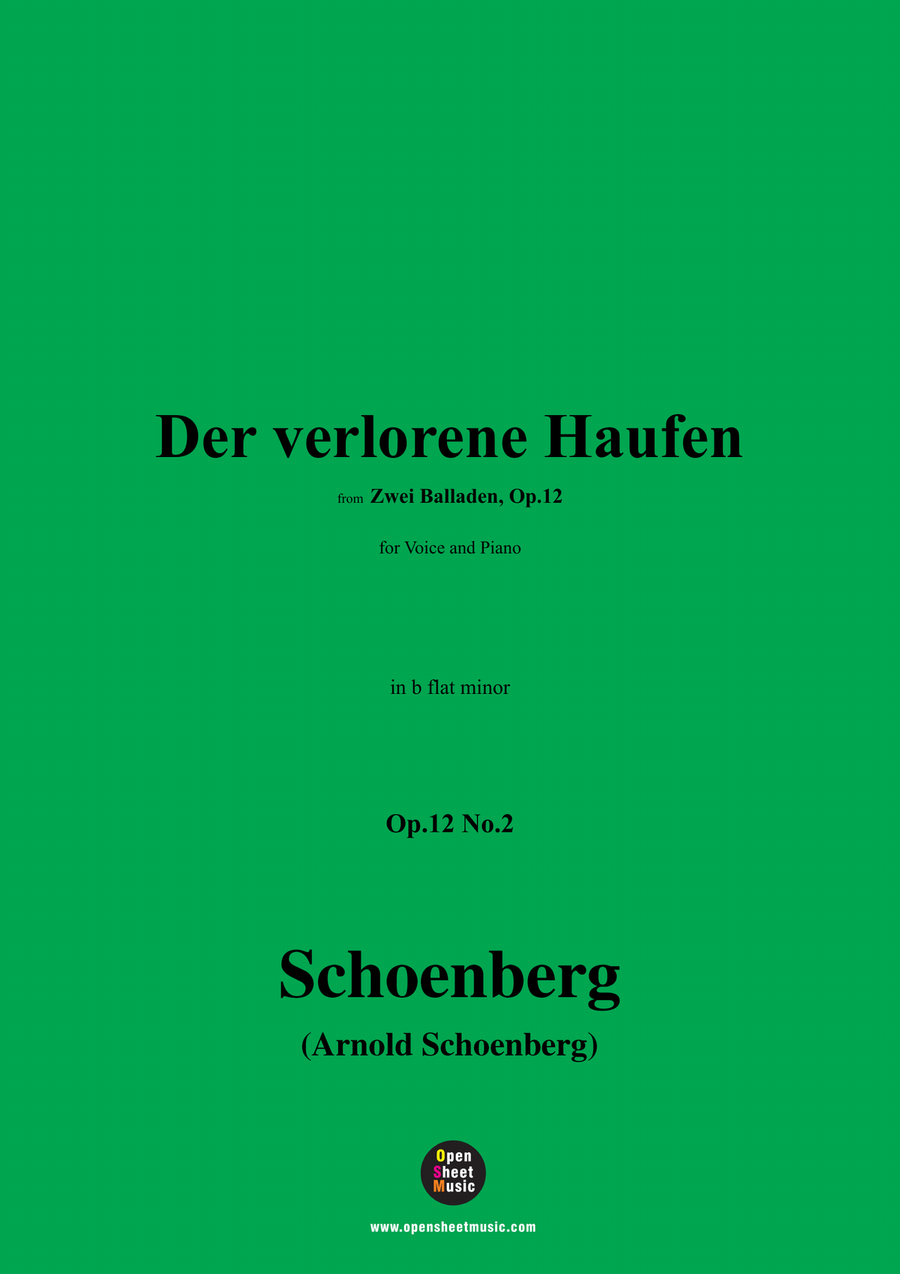 Schoenberg-Der verlorene Haufen,in b flat minor Piano, Vocal scores gallery preview page 1