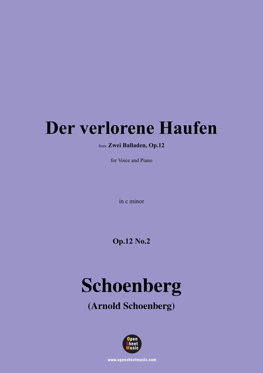 Schoenberg-Der verlorene Haufen,in c minor Piano, Vocal scores gallery preview page 1