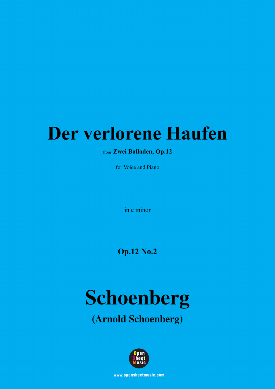 Schoenberg-Der verlorene Haufen,in e minor Piano, Vocal scores gallery preview page 1