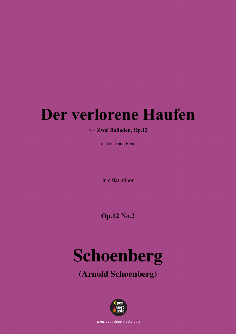 Schoenberg-Der verlorene Haufen,in e flat minor Piano, Vocal scores gallery preview page 1