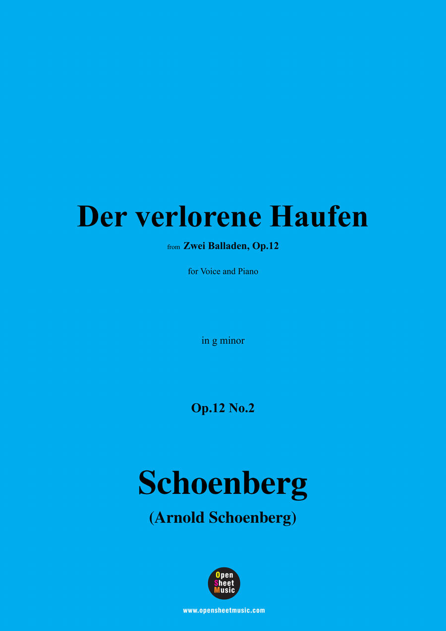 Schoenberg-Der verlorene Haufen,in g minor Piano, Vocal scores gallery preview page 1