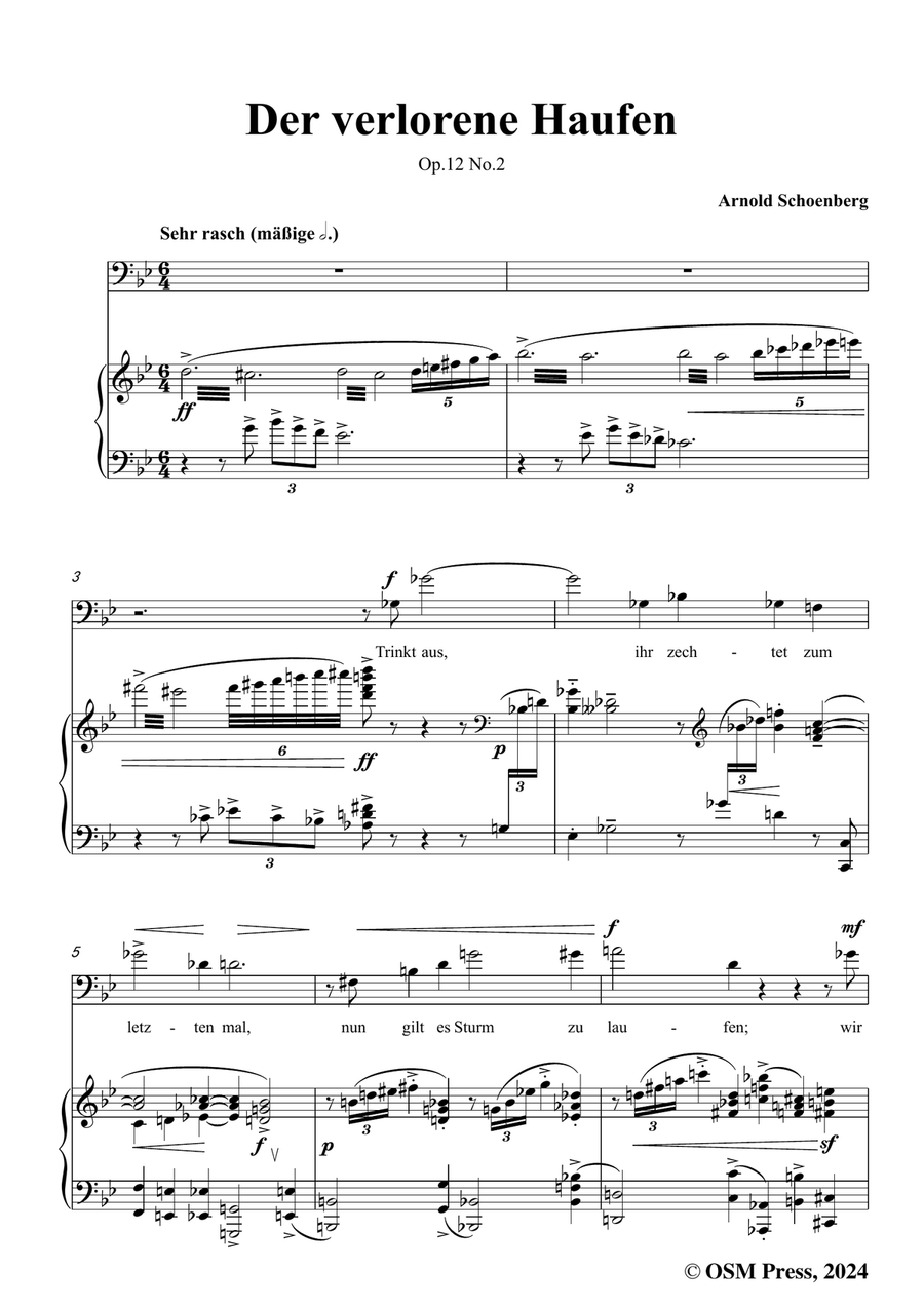 Schoenberg-Der verlorene Haufen,in g minor Piano, Vocal scores gallery preview page 3