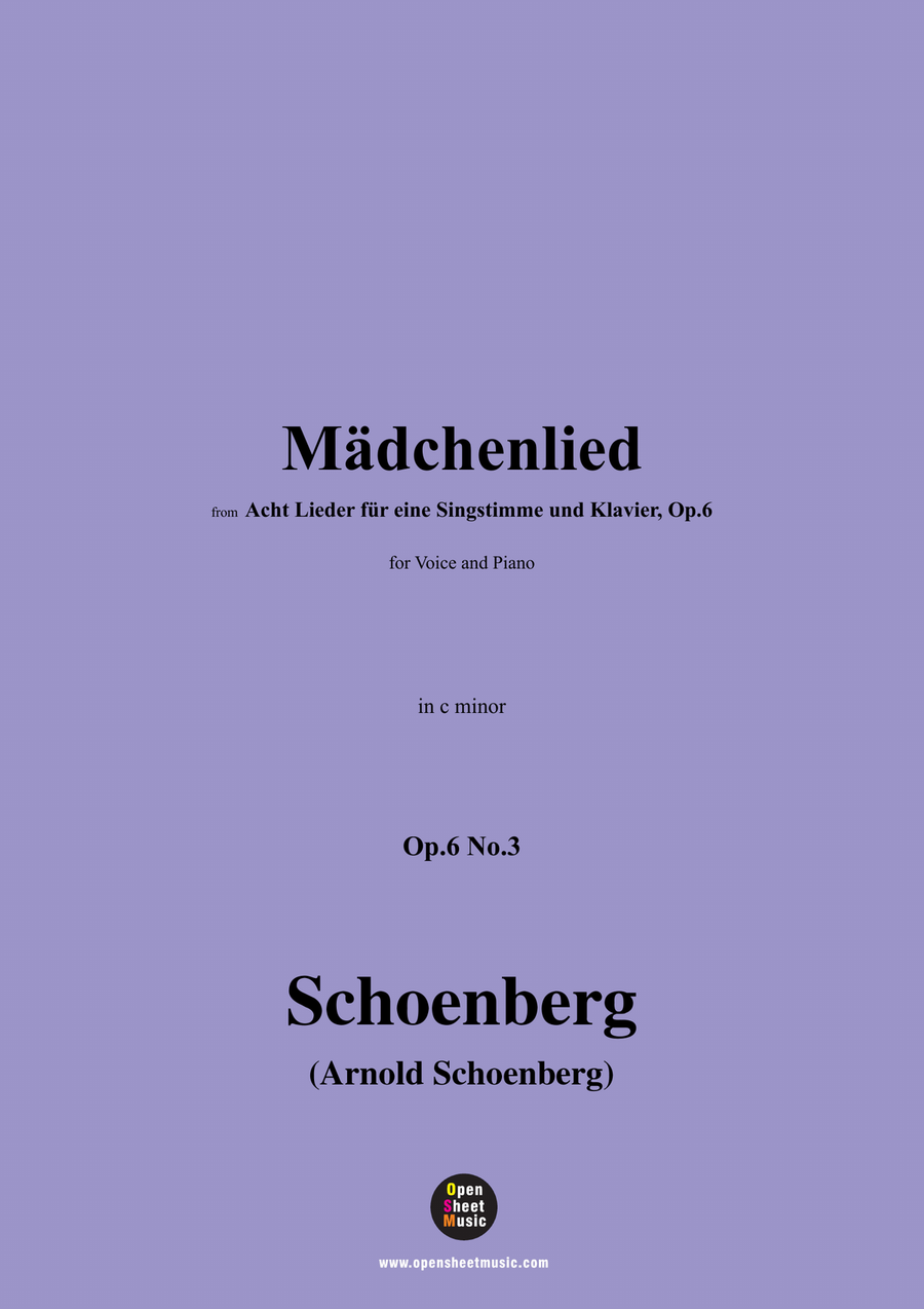 Schoenberg-Mädchenlied,in c minor Piano, Vocal scores gallery preview page 1