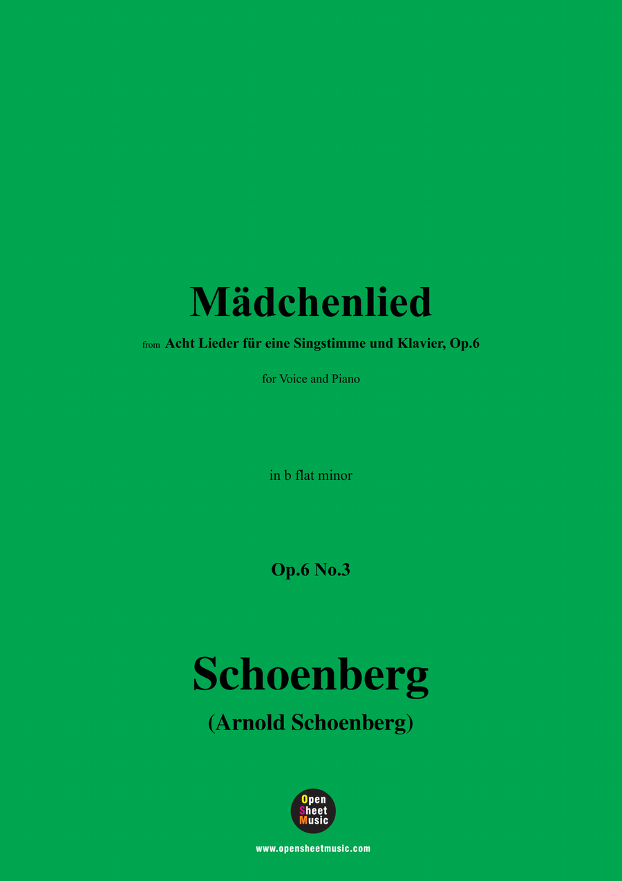 Schoenberg-Mädchenlied,in b flat minor Piano, Vocal scores gallery preview page 1