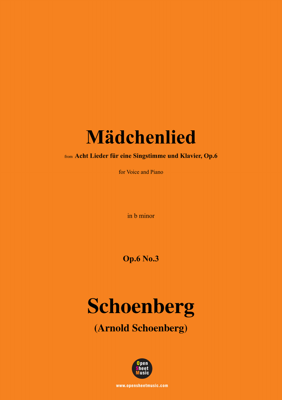 Schoenberg-Mädchenlied,in b minor Piano, Vocal scores gallery preview page 1
