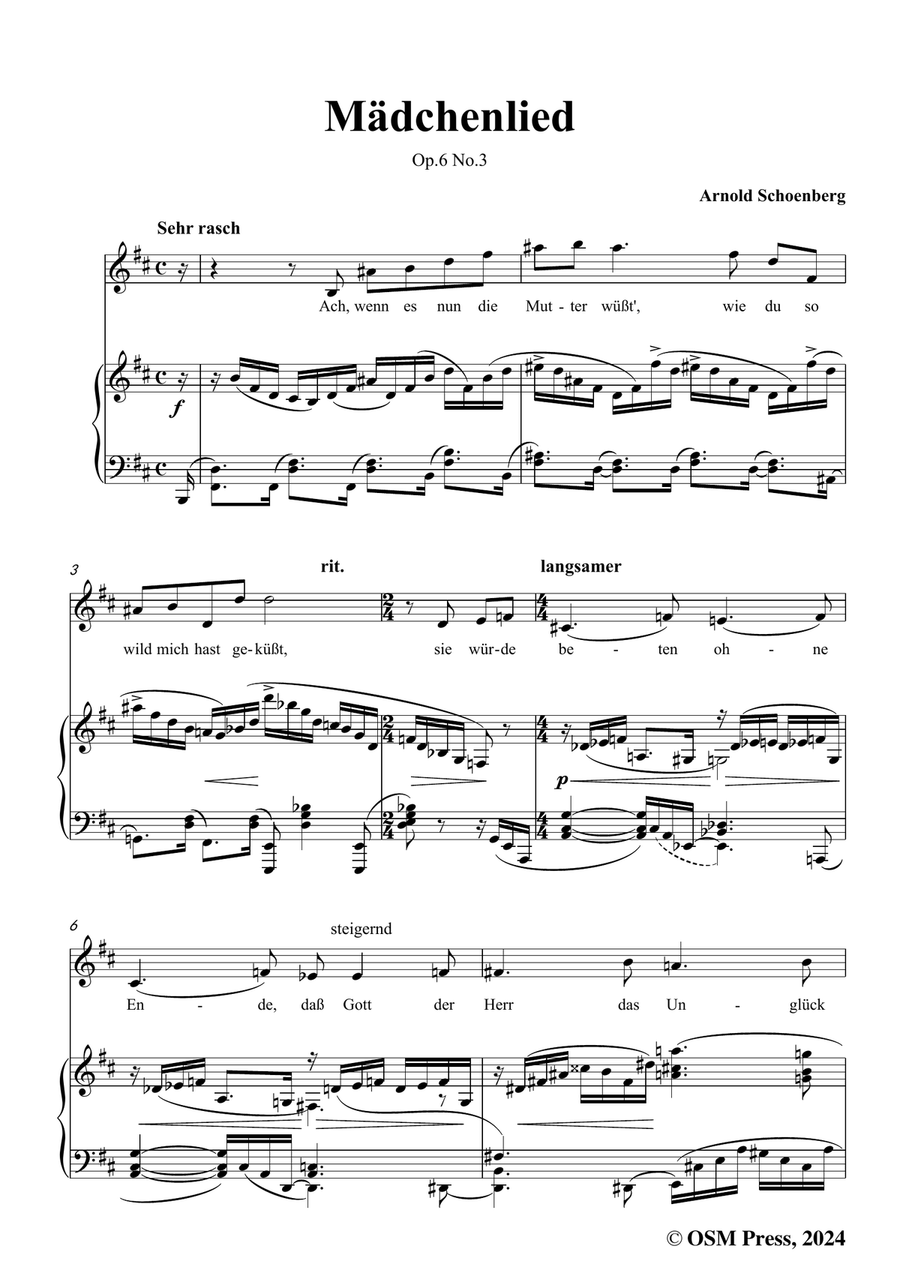 Schoenberg-Mädchenlied,in b minor Piano, Vocal scores gallery preview page 3