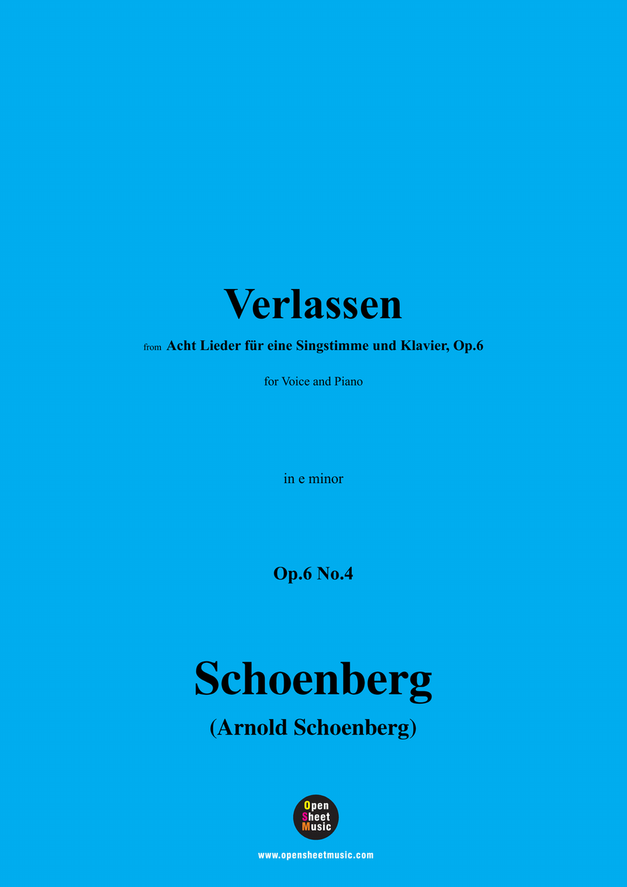 Schoenberg-Verlassen,in e minor Piano, Vocal scores gallery preview page 1