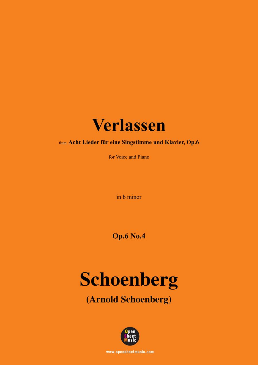 Schoenberg-Verlassen,in b minor Piano, Vocal scores gallery preview page 1