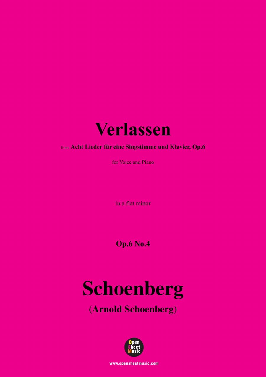 Schoenberg-Verlassen,in a flat minor Piano, Vocal scores gallery preview page 1