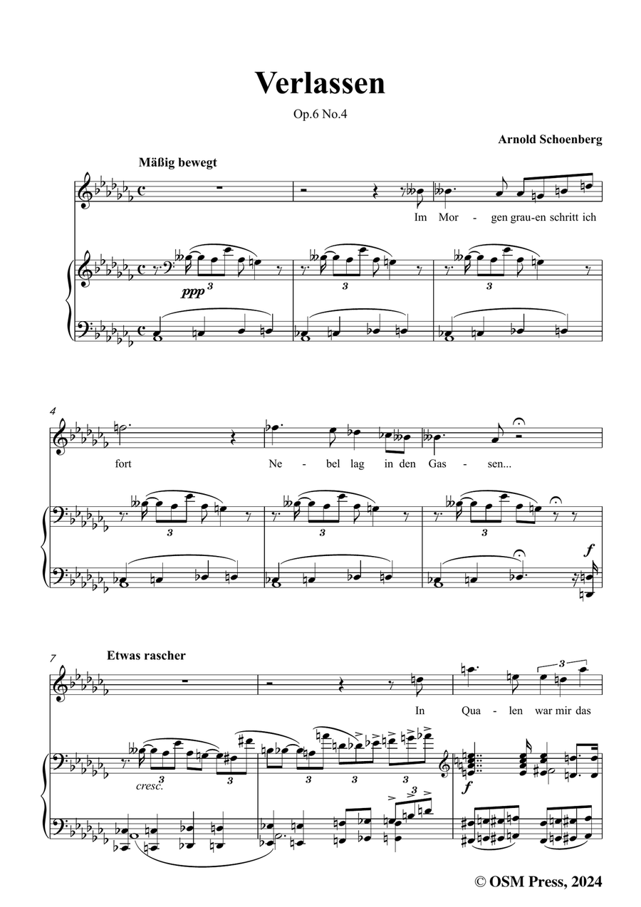 Schoenberg-Verlassen,in a flat minor Piano, Vocal scores gallery preview page 3