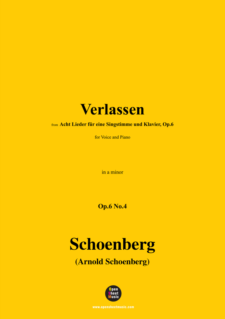 Schoenberg-Verlassen,in a minor Piano, Vocal scores gallery preview page 1