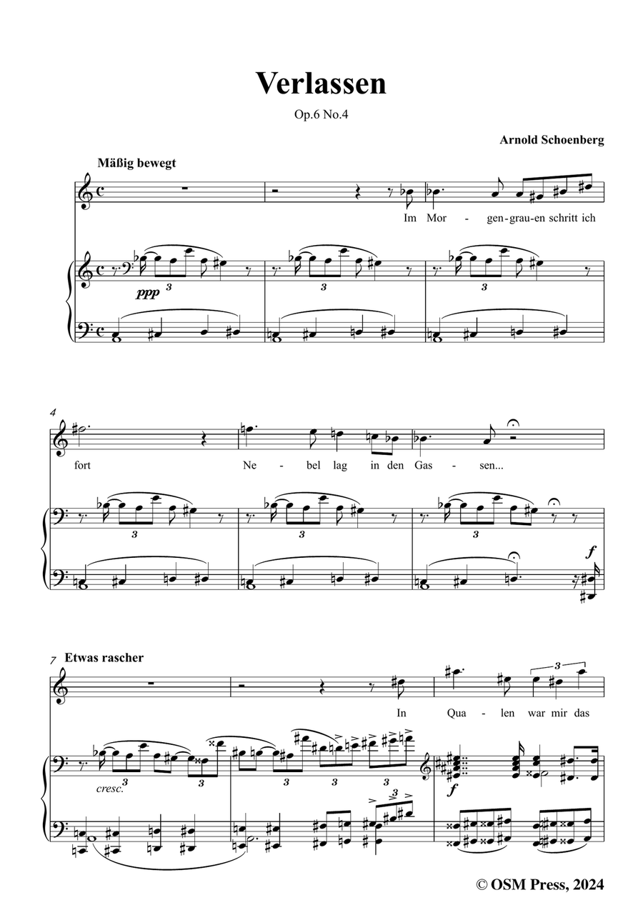 Schoenberg-Verlassen,in a minor Piano, Vocal scores gallery preview page 3