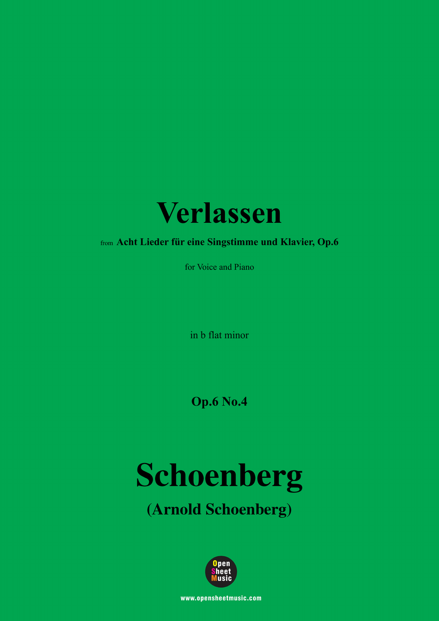 Schoenberg-Verlassen,in b flat minor Piano, Vocal scores gallery preview page 1