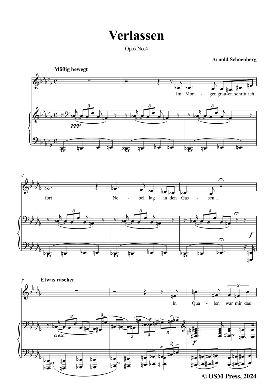 Schoenberg-Verlassen,in b flat minor Piano, Vocal scores gallery preview page 3