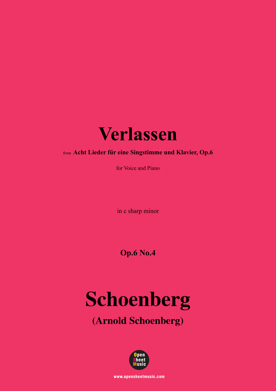 Schoenberg-Verlassen,in c sharp minor Piano, Vocal scores gallery preview page 1