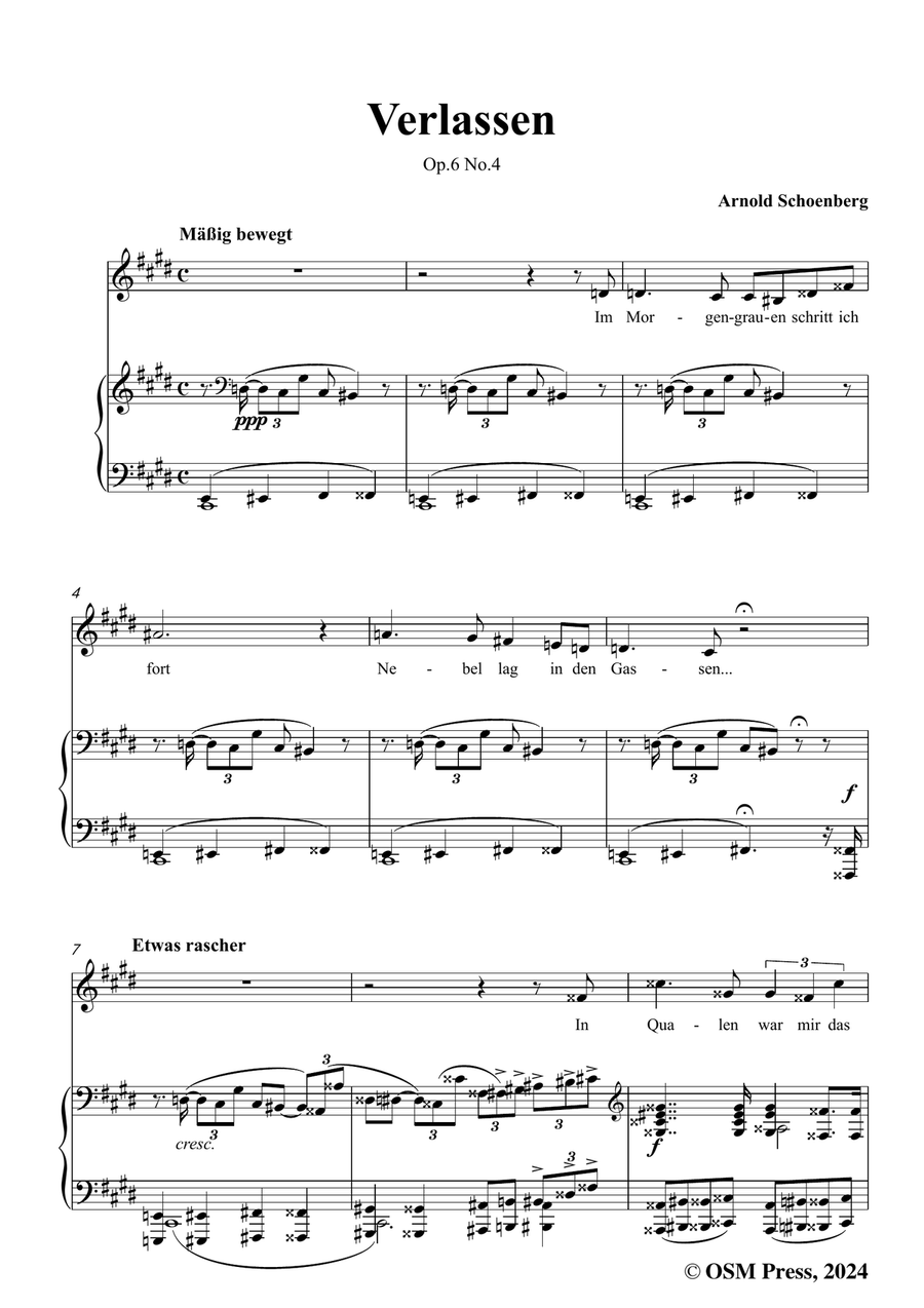 Schoenberg-Verlassen,in c sharp minor Piano, Vocal scores gallery preview page 3