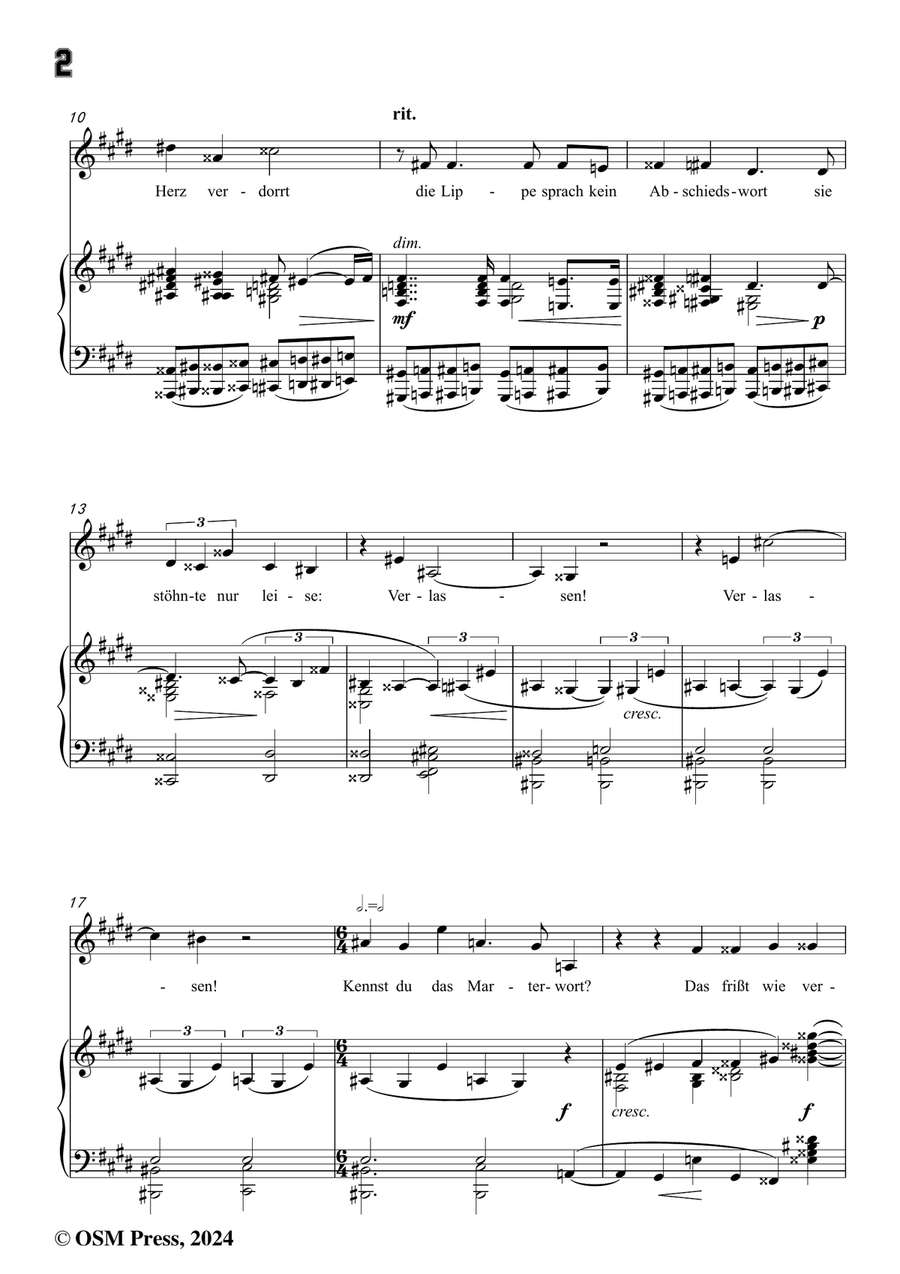 Schoenberg-Verlassen,in c sharp minor Piano, Vocal scores gallery preview page 4