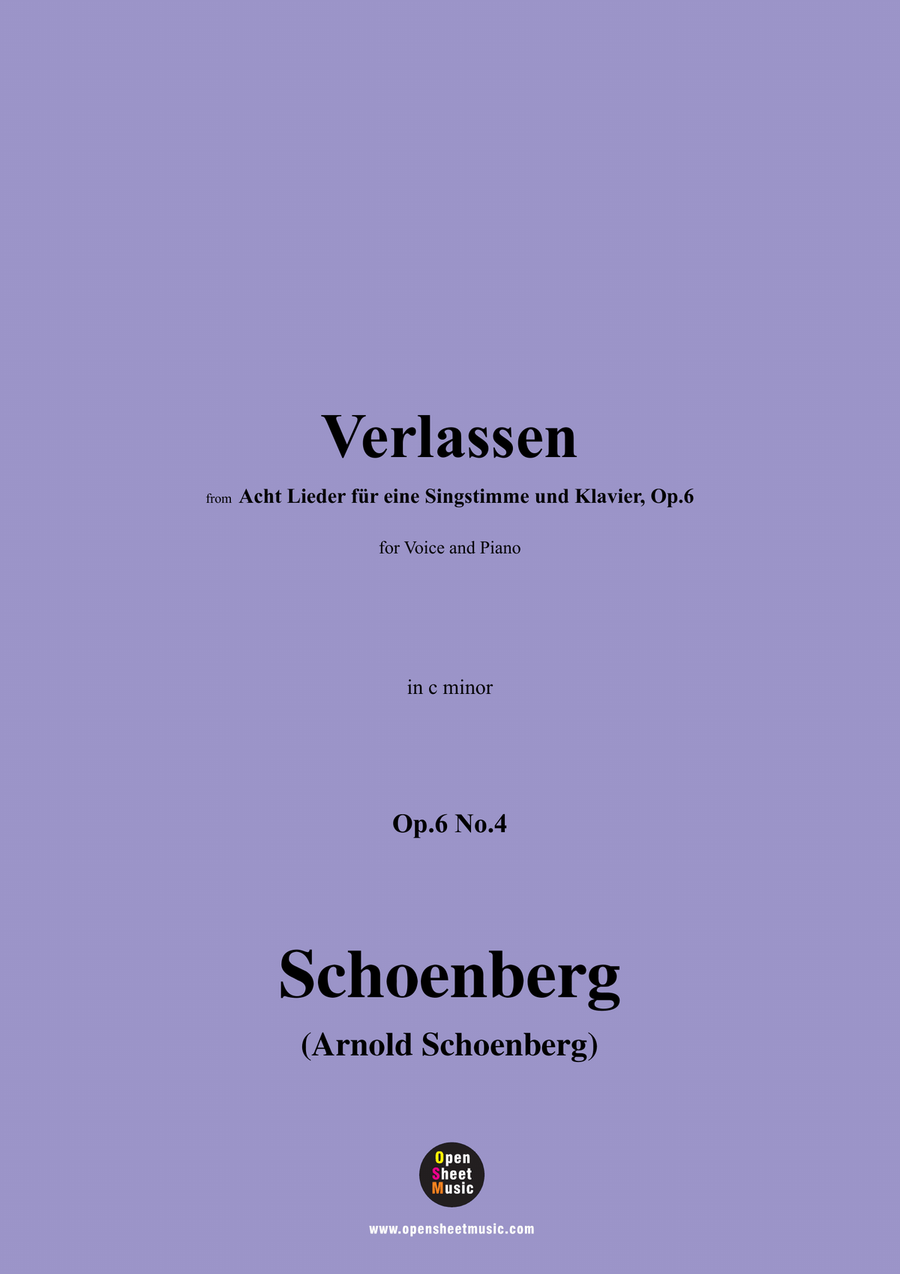 Schoenberg-Verlassen,in c minor Piano, Vocal scores gallery preview page 1