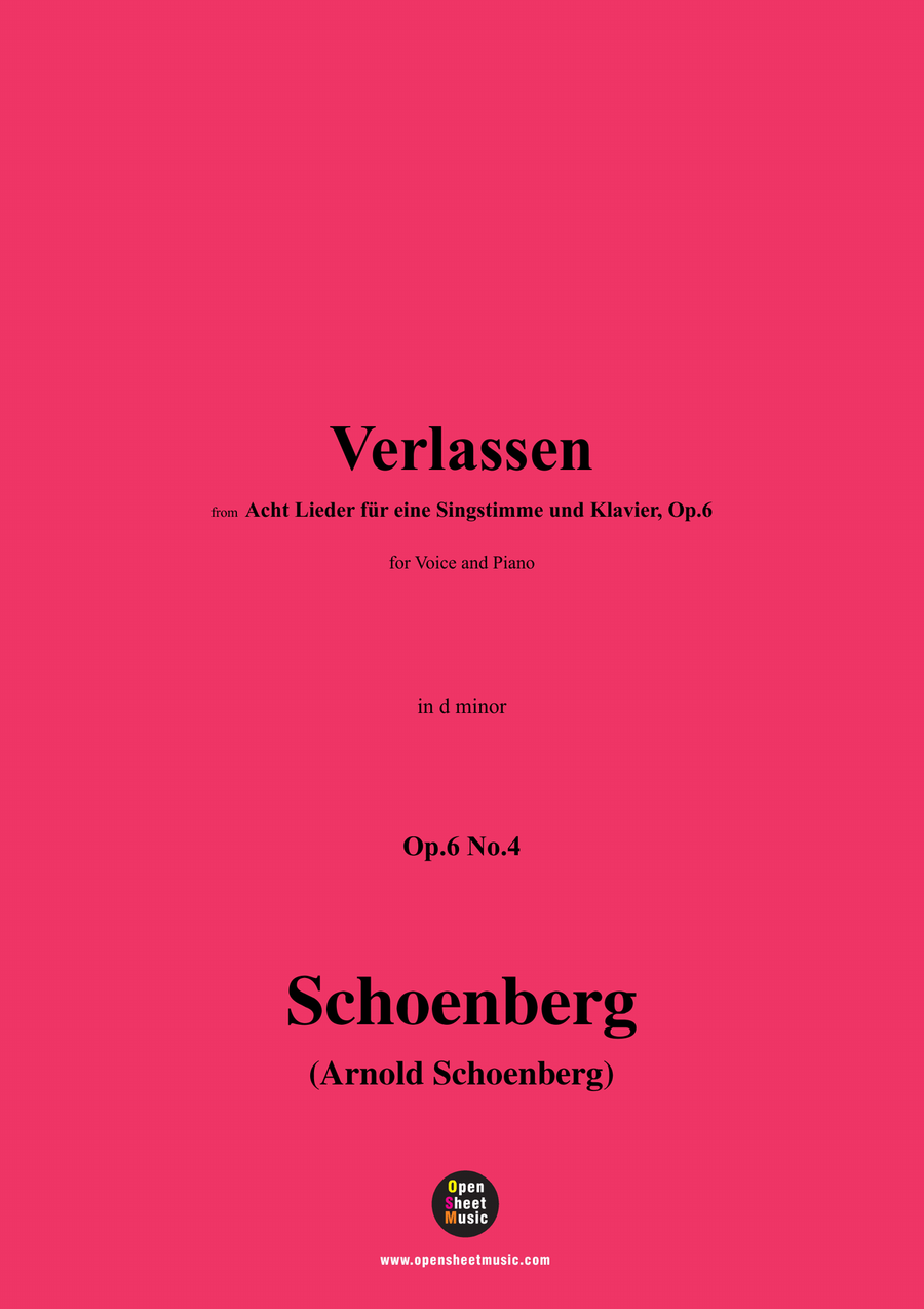 Schoenberg-Verlassen,in d minor Piano, Vocal scores gallery preview page 1