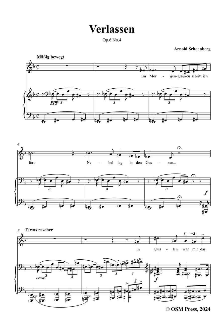 Schoenberg-Verlassen,in d minor Piano, Vocal scores gallery preview page 3