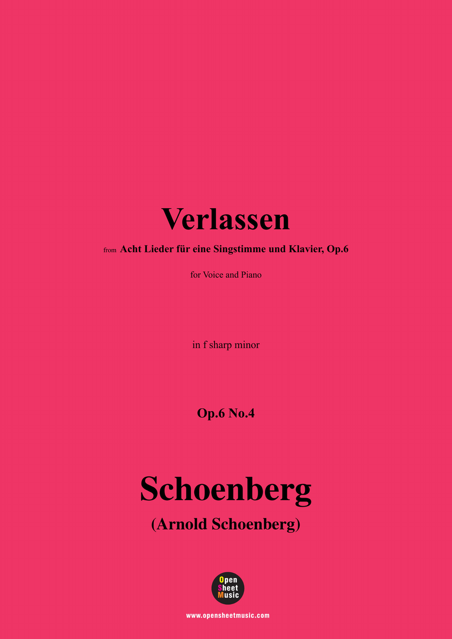 Schoenberg-Verlassen,in f sharp minor Piano, Vocal scores gallery preview page 1