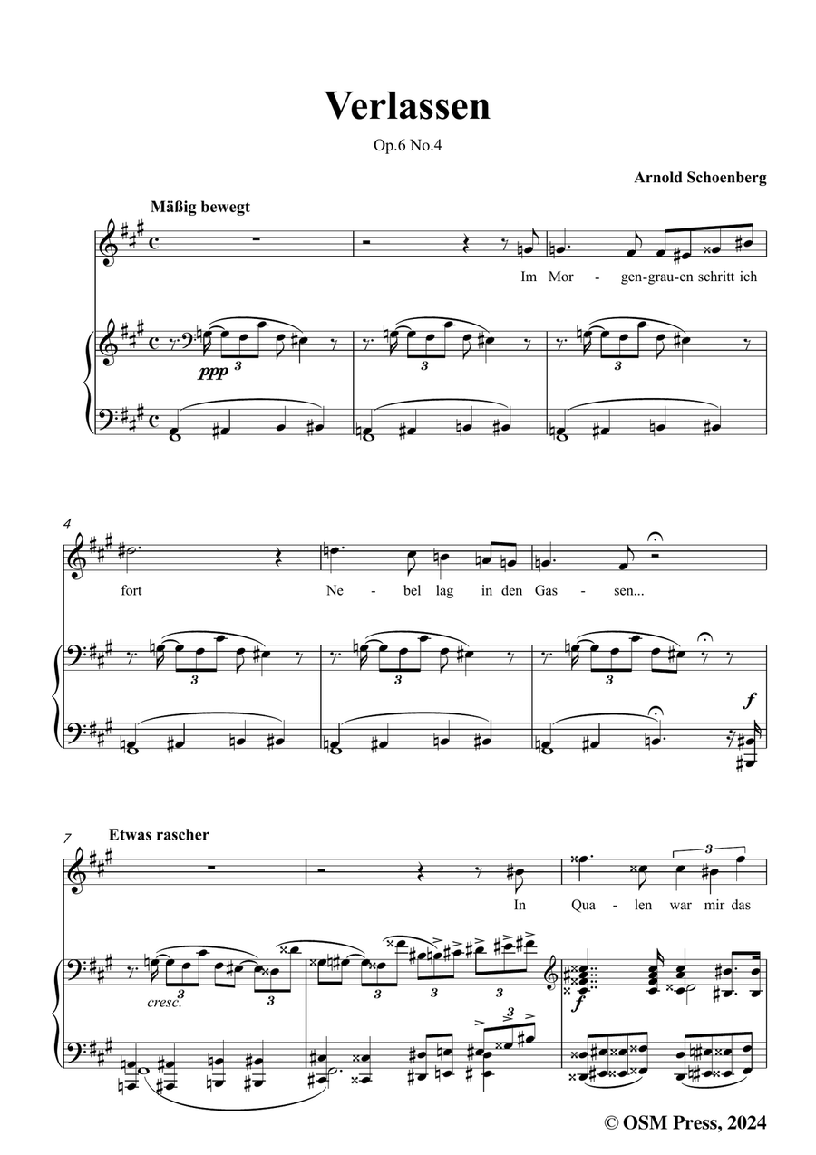 Schoenberg-Verlassen,in f sharp minor Piano, Vocal scores gallery preview page 3