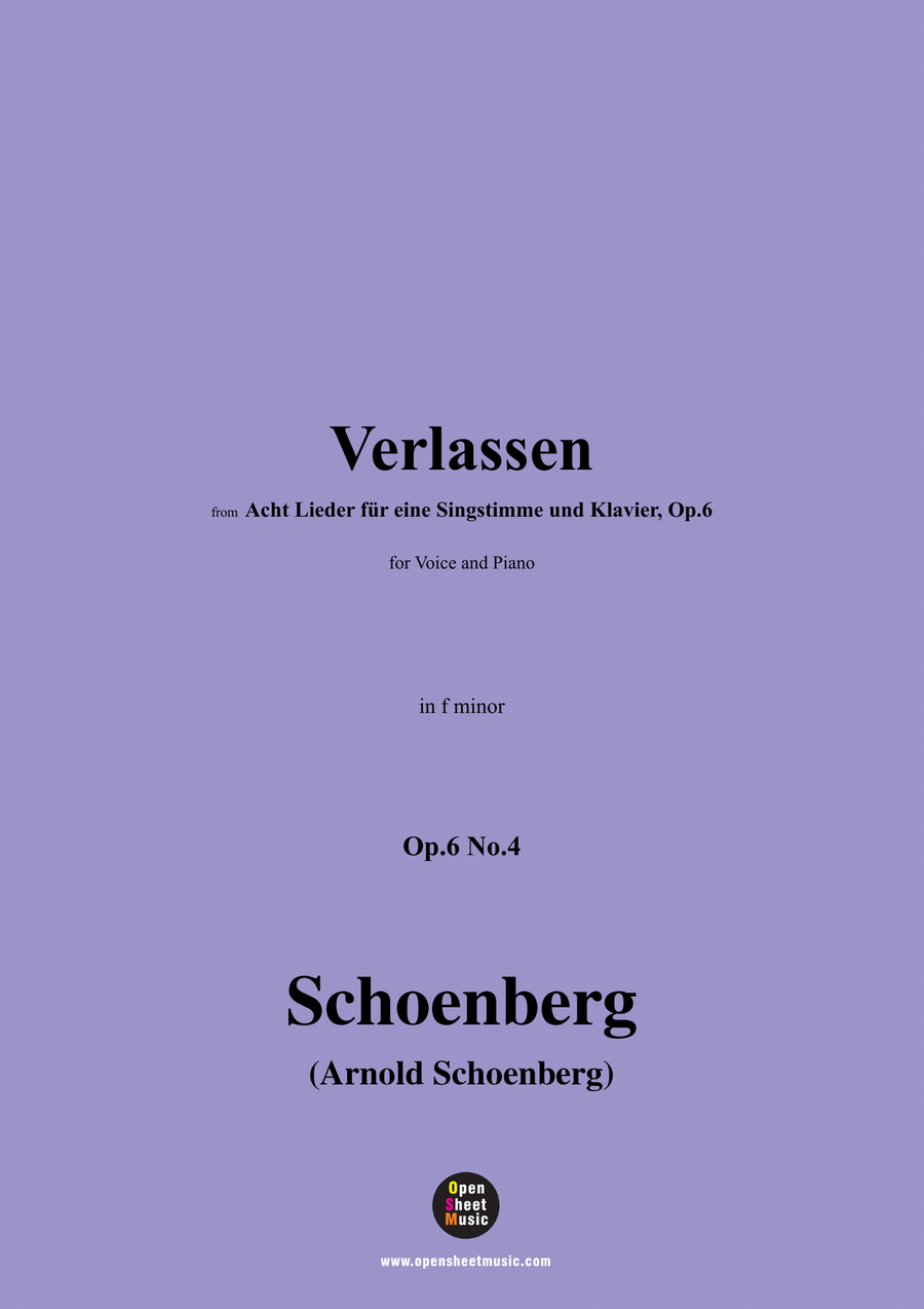 Schoenberg-Verlassen,in f minor Piano, Vocal scores gallery preview page 1
