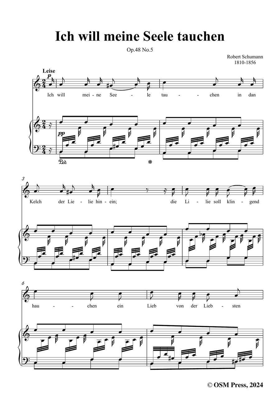 R. Schumann-Ich will meine Seele tauchen,in a minor Piano, Vocal scores gallery preview page 3