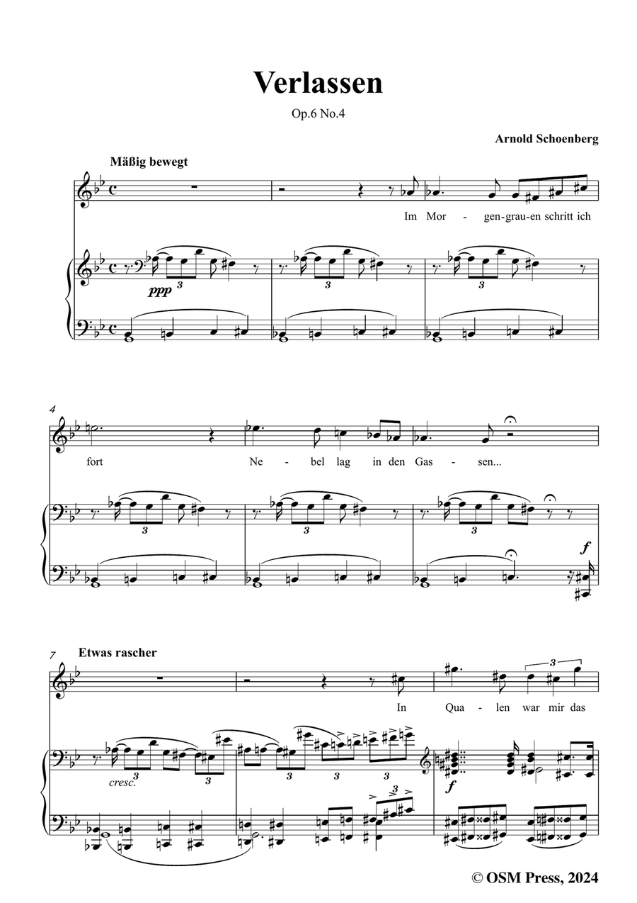 Schoenberg-Verlassen,in g minor Piano, Vocal scores gallery preview page 3