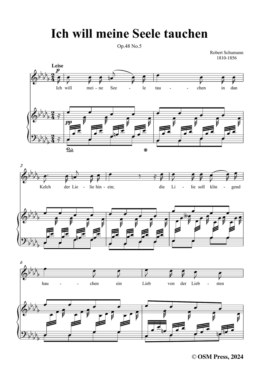R. Schumann-Ich will meine Seele tauchen,in b flat minor Piano, Vocal scores gallery preview page 3