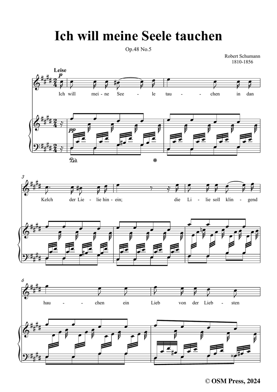 R. Schumann-Ich will meine Seele tauchen,in c sharp minor Piano, Vocal scores gallery preview page 3