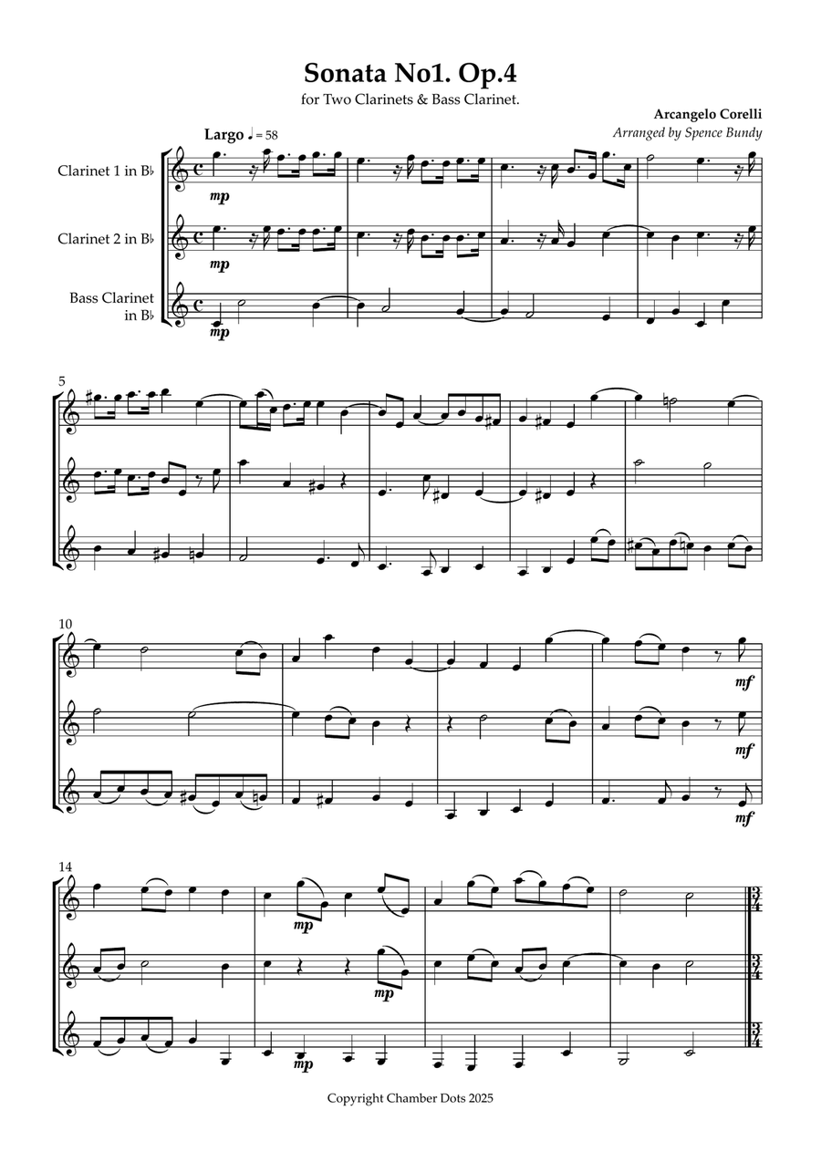 Sonata No.1 Op.4 Sonata No.1 Op.4 Woodwind Trio scores gallery preview page 2