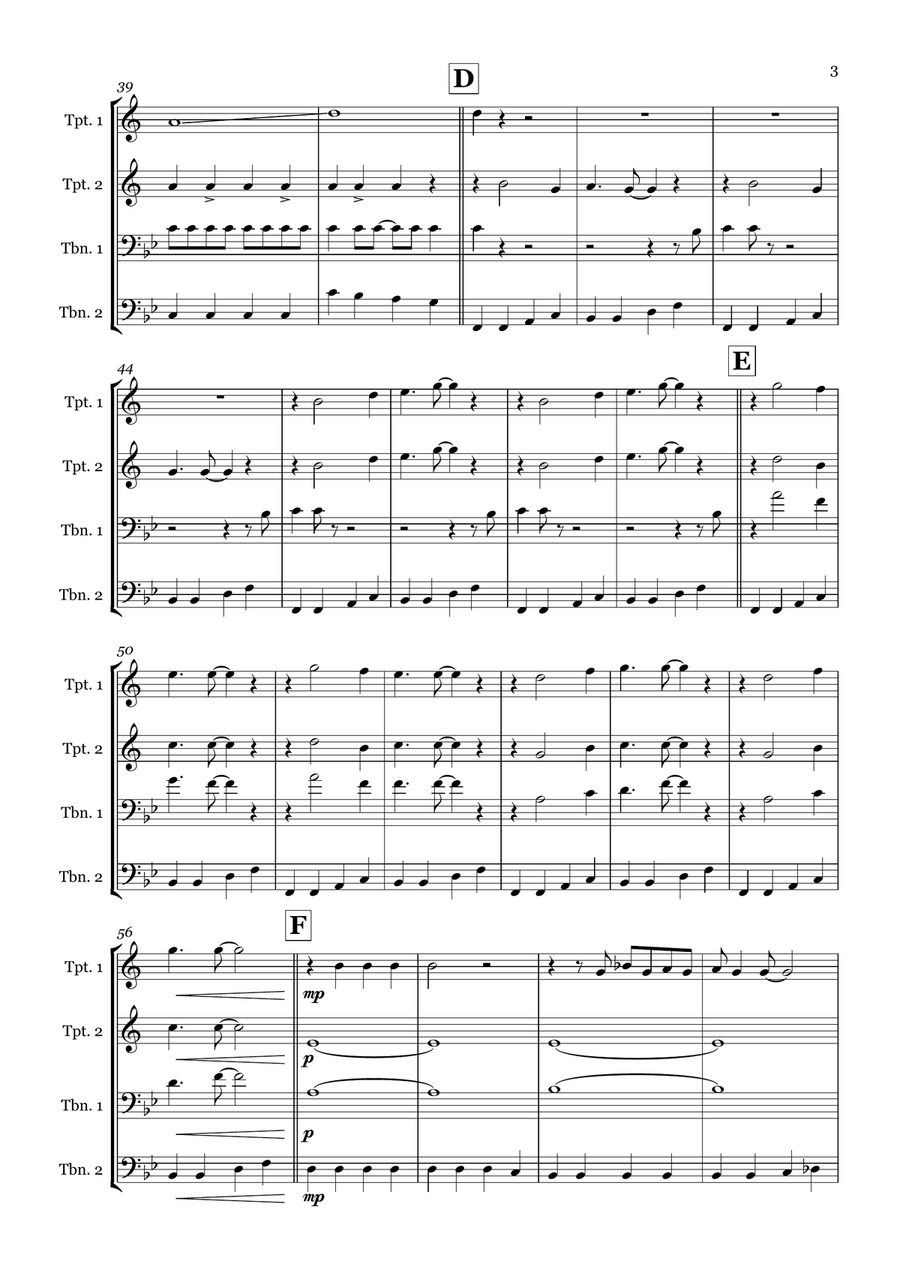 Everybody Needs Somebody To Love Brass Quartet scores gallery preview page 3