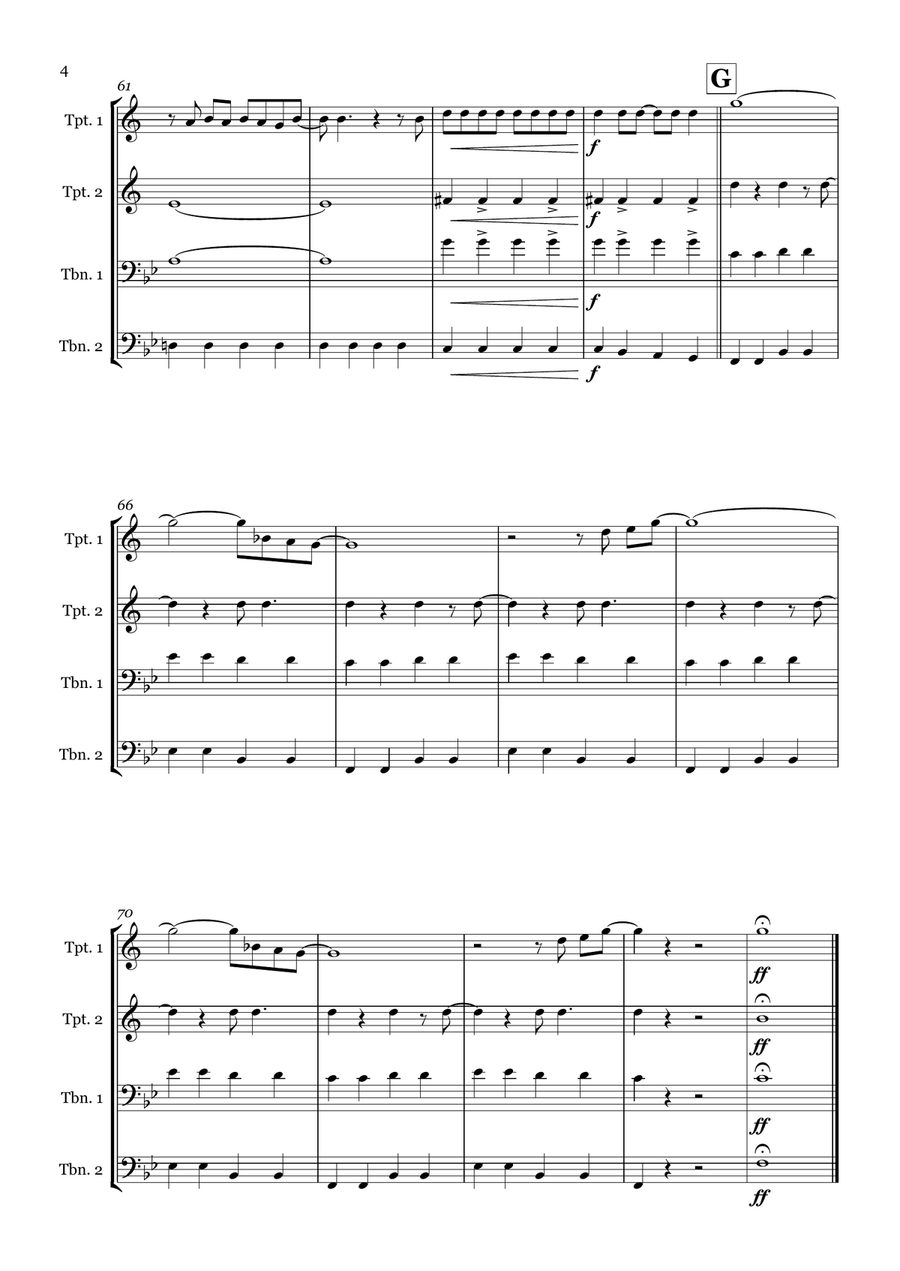 Everybody Needs Somebody To Love Brass Quartet scores gallery preview page 4