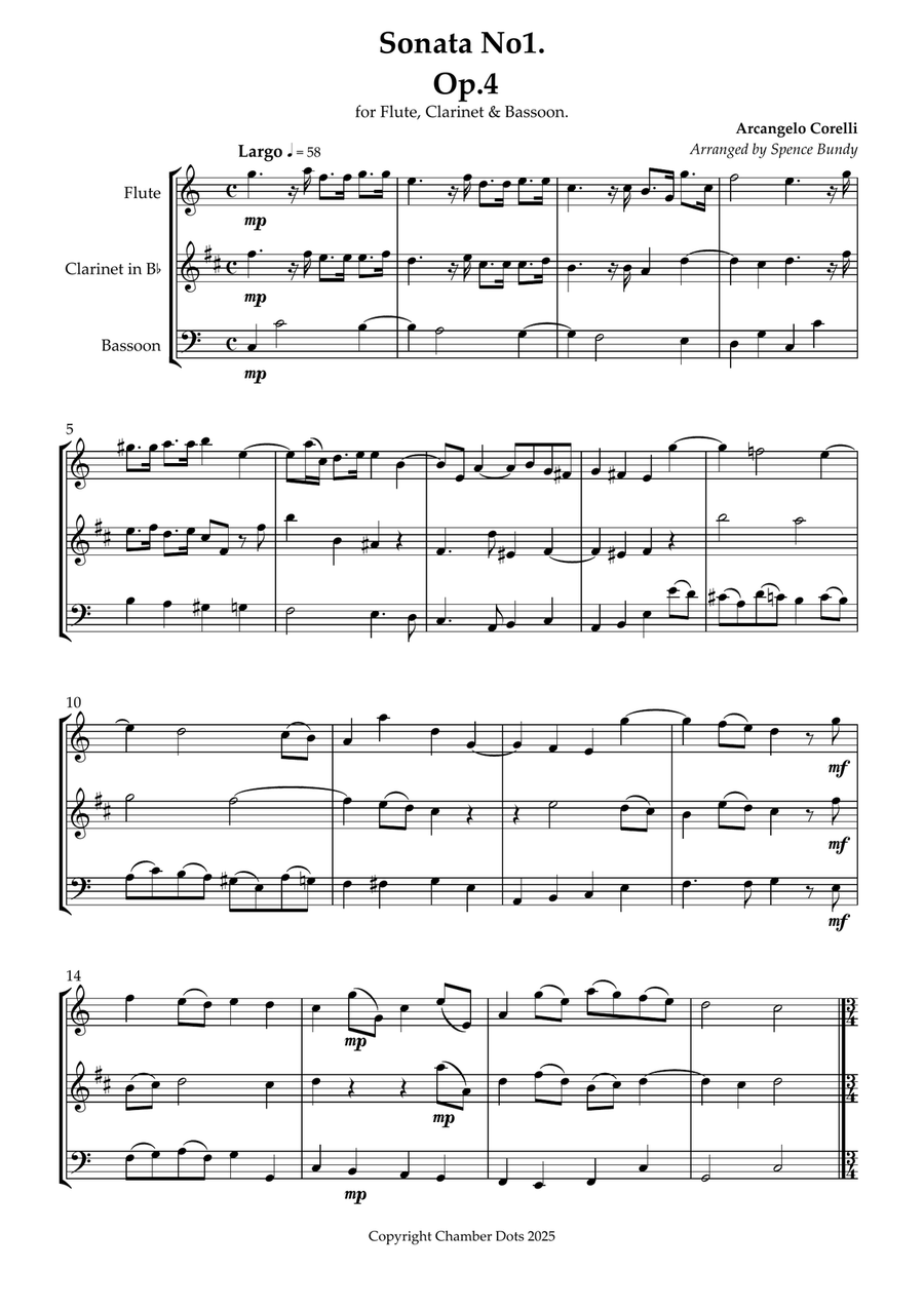 Sonata No.1 Op.4 Sonata No.1 Op.4 Woodwind Trio scores gallery preview page 2