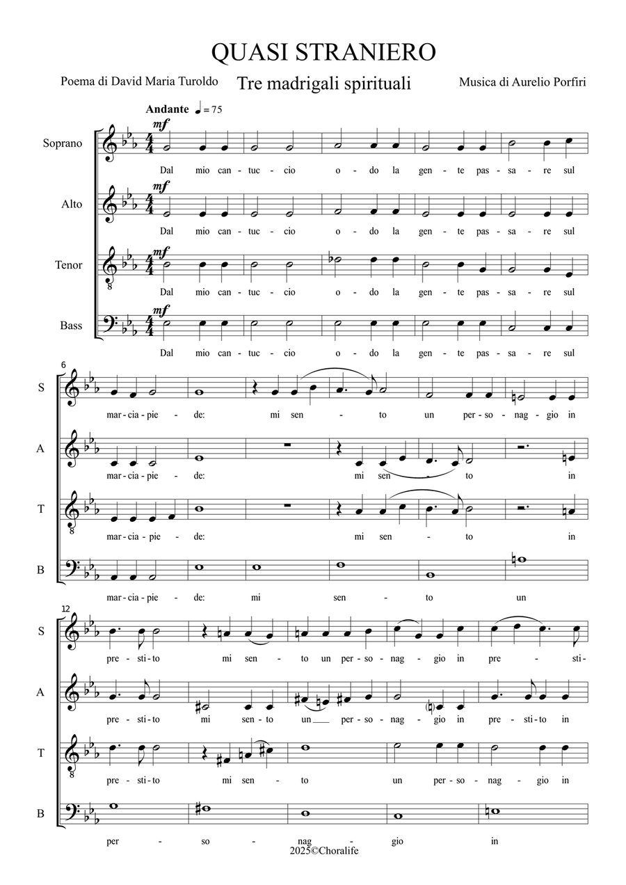 QUASI STRANIERO QUASI STRANIERO 4-Part scores gallery preview page 1