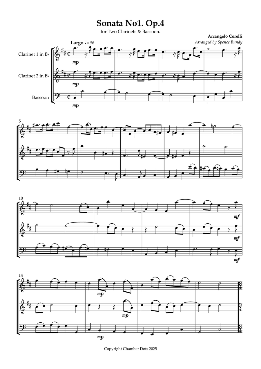 Sonata No.1 Op.4 Sonata No.1 Op.4 Woodwind Trio scores gallery preview page 2