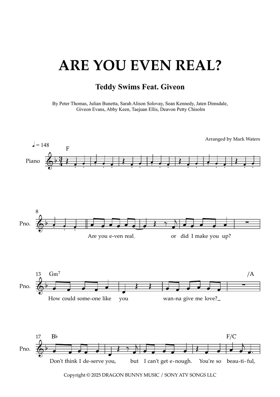 Are You Even Real Are You Even Real Piano scores gallery preview page 1