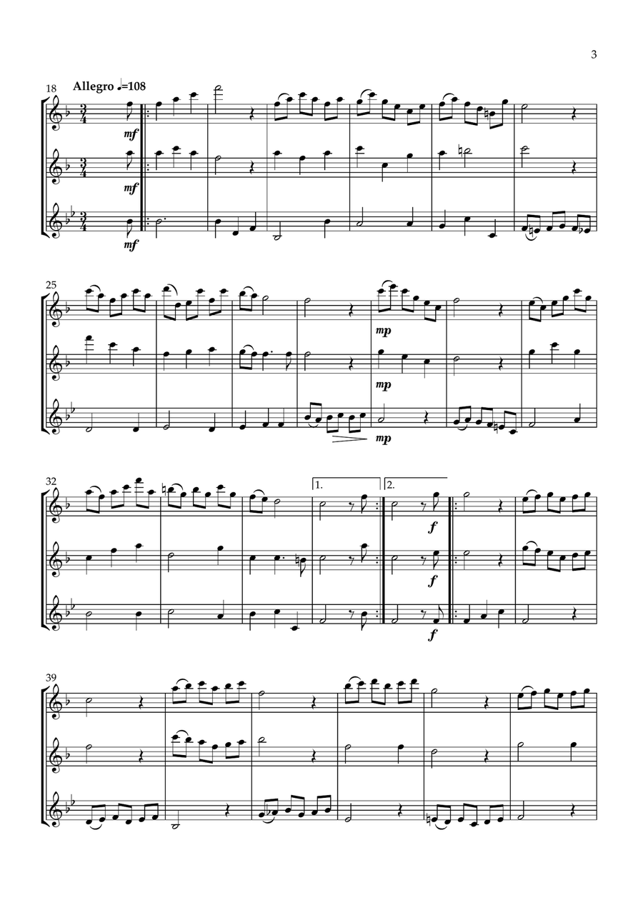 Sonata No.1 Op.4 Sonata No.1 Op.4 Woodwind Trio scores gallery preview page 3