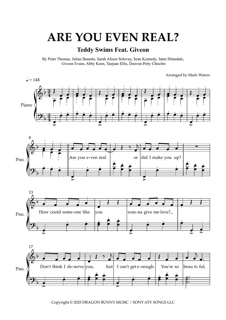 Are You Even Real Are You Even Real Piano Solo scores gallery preview page 1