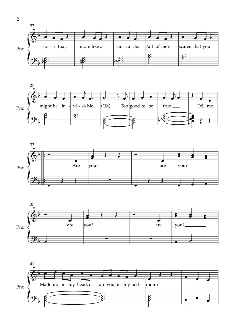 Are You Even Real Are You Even Real Easy Piano scores gallery preview page 2