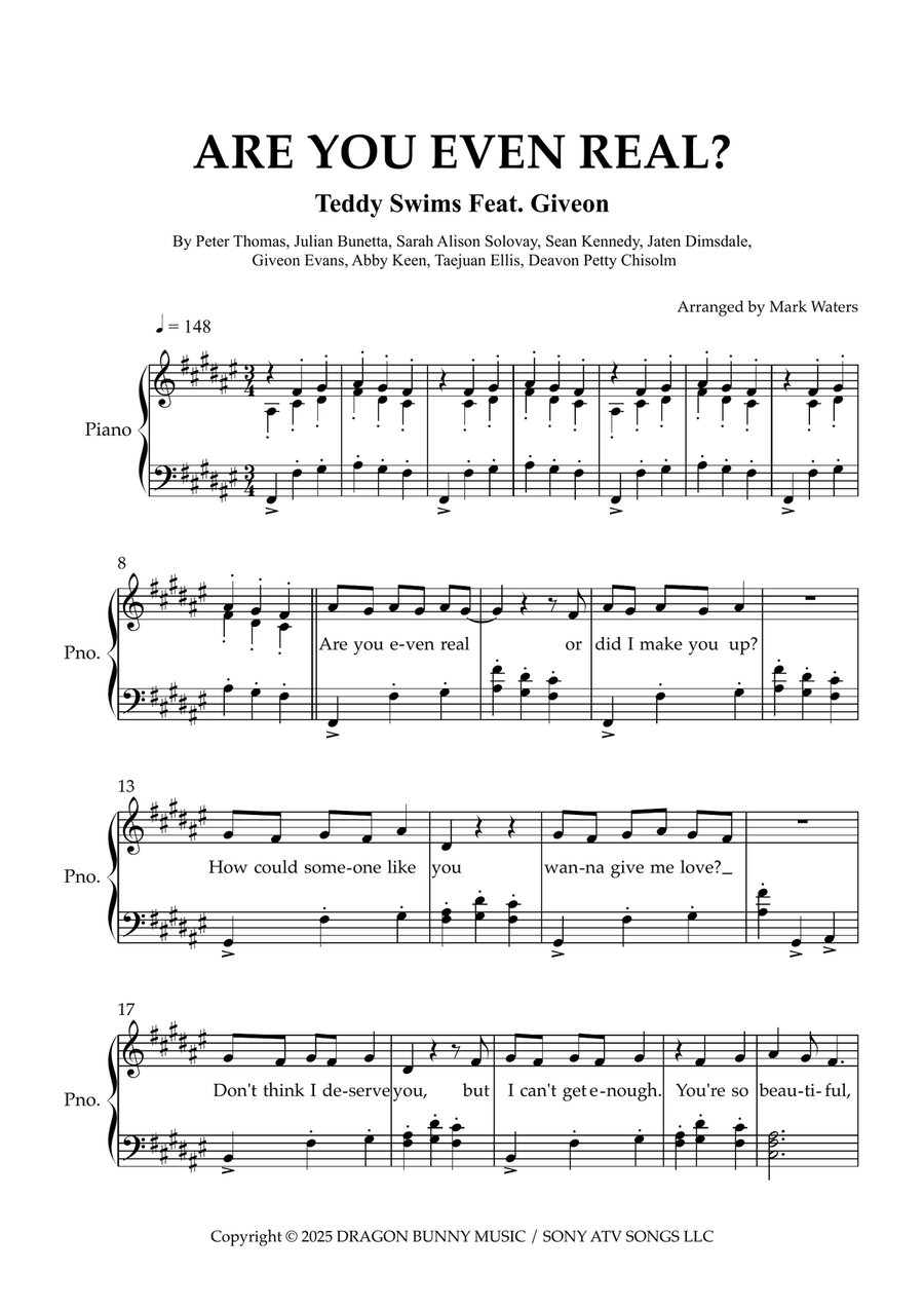 Are You Even Real Are You Even Real Piano, Vocal scores gallery preview page 1