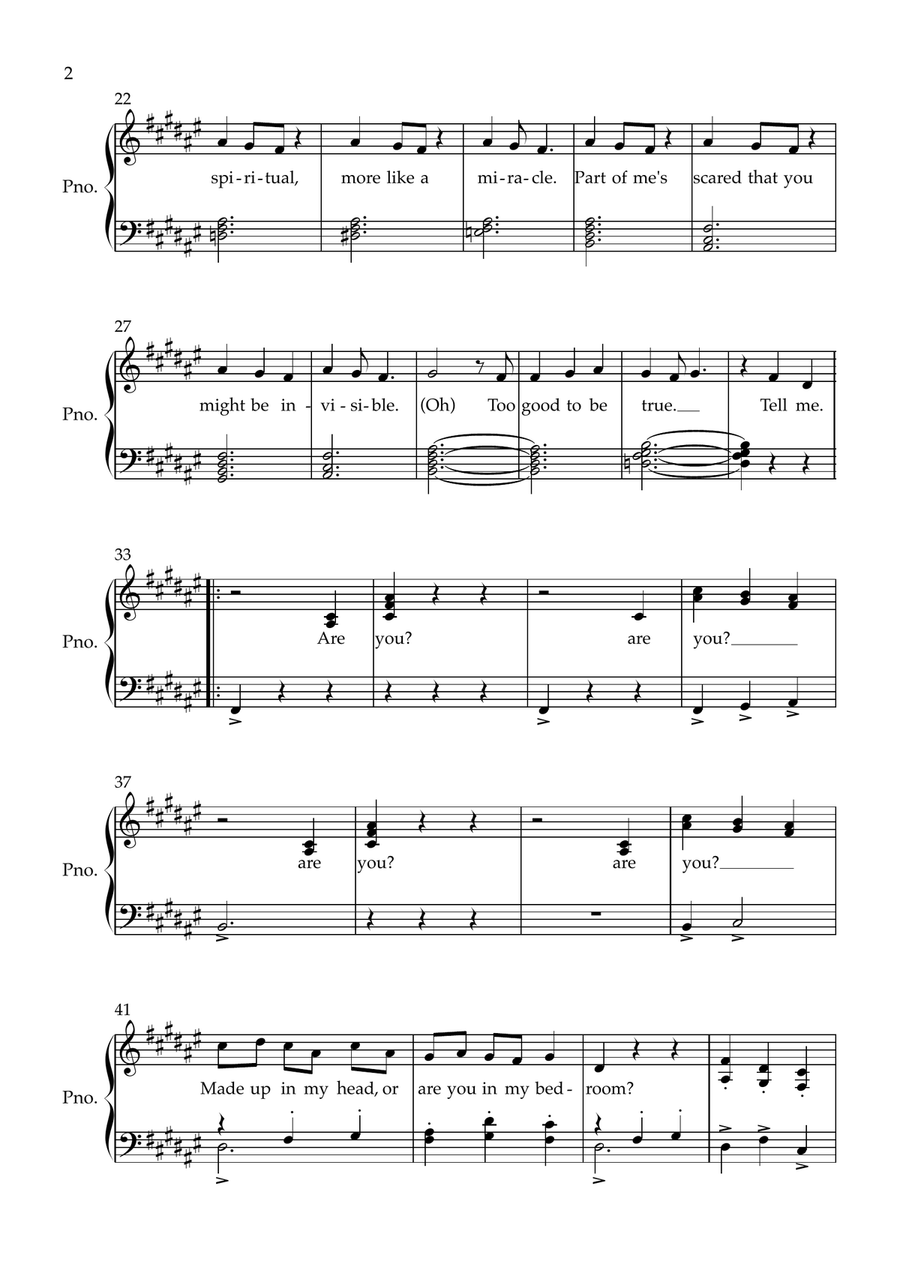 Are You Even Real Are You Even Real Piano, Vocal scores gallery preview page 2