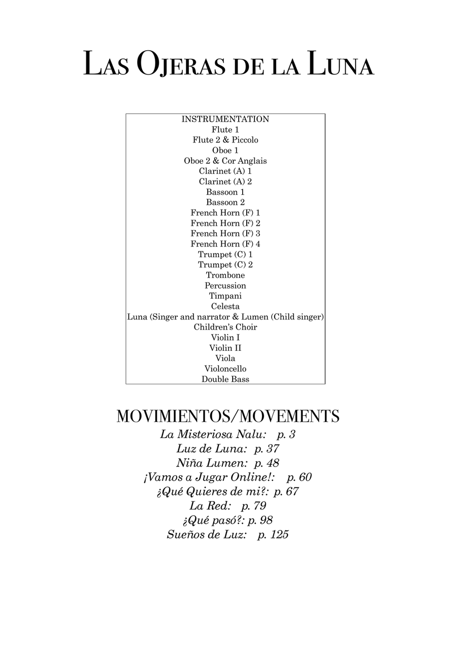 Las Ojeras de la Luna - Score Only Full Orchestra scores gallery preview page 2