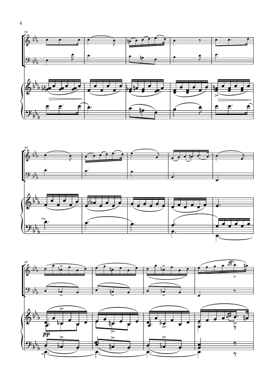 Franz Schubert - Du bist die Ruh for Flute, Cello and Piano Flute scores gallery preview page 4