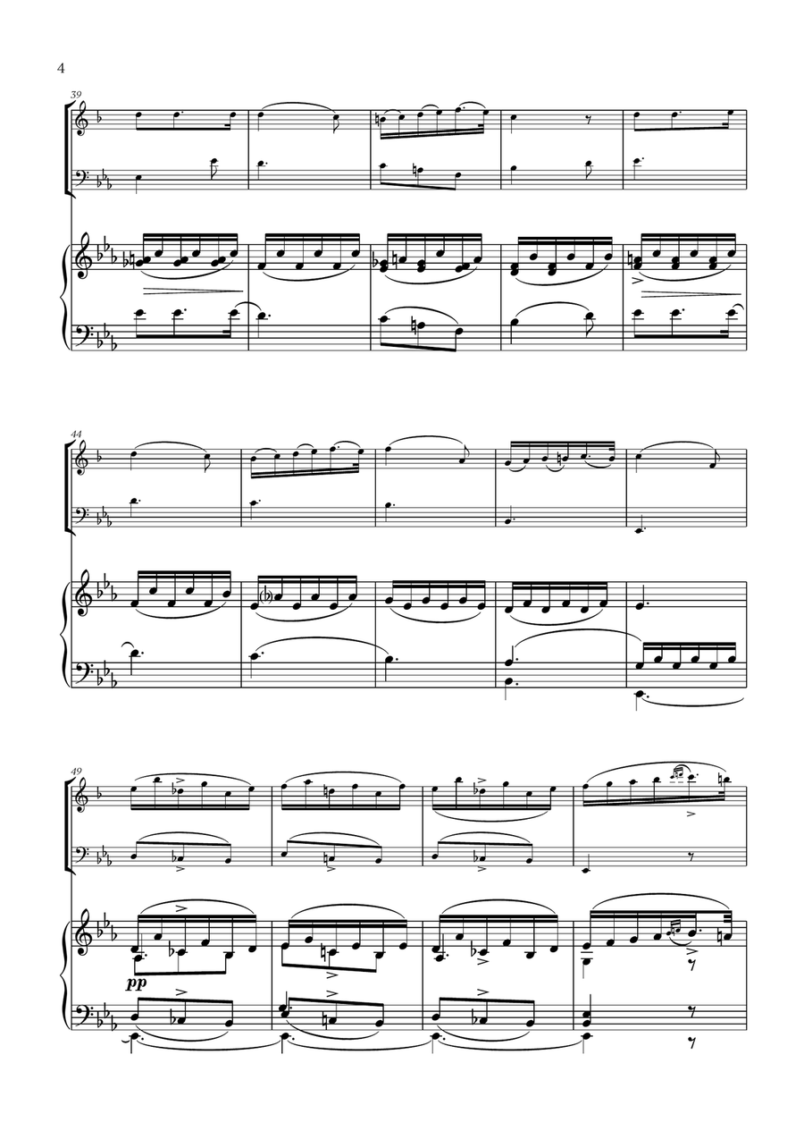 Franz Schubert - Du bist die Ruh for Soprano Saxophone, Cello and Piano Soprano Saxophone scores gallery preview page 4