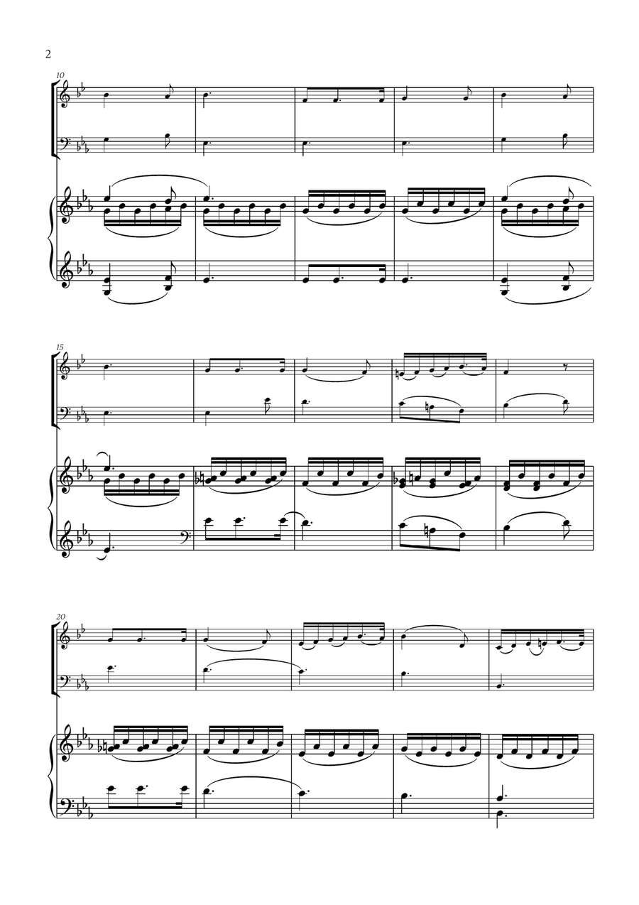 Franz Schubert - Du bist die Ruh for French Horn, Trombone and Piano Brass Duet scores gallery preview page 2