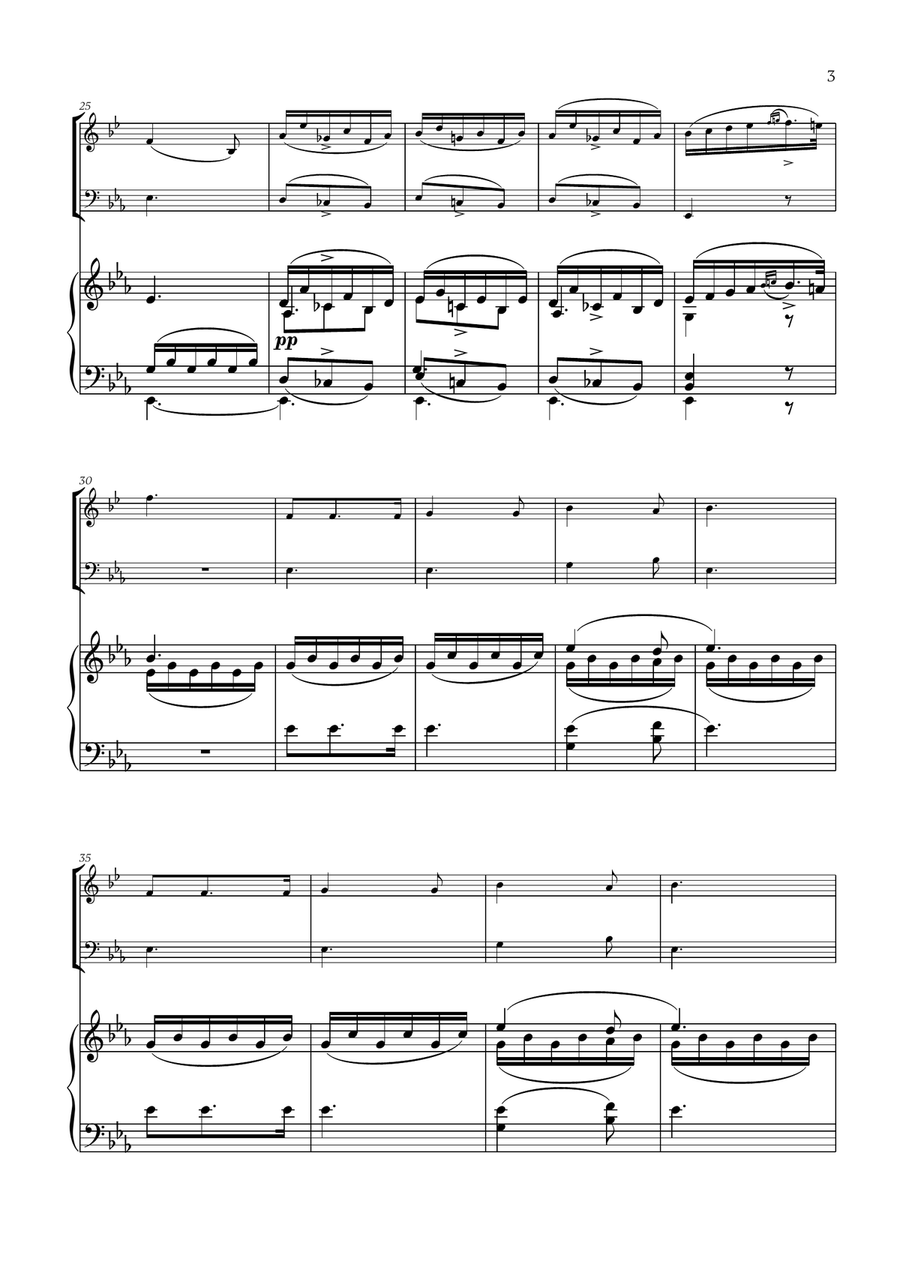 Franz Schubert - Du bist die Ruh for French Horn, Trombone and Piano Brass Duet scores gallery preview page 3